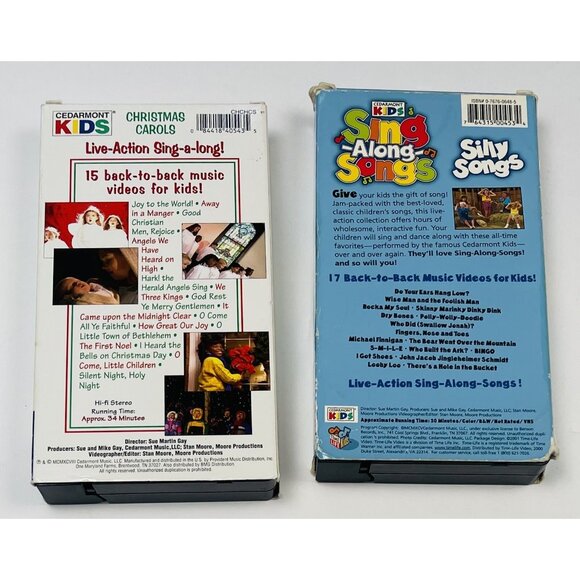 Lot 2 CEDARMONT KIDS VHS Tapes Sing-Along-Songs Silly Songs & Christmas Carols - Picture 2 of 2